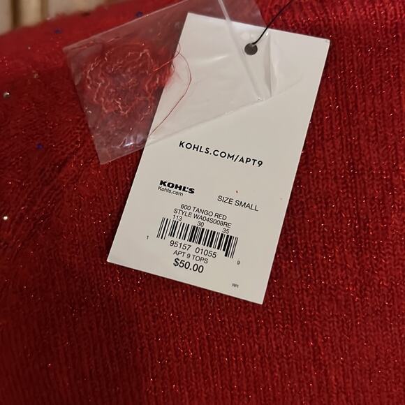 Apt. 9 Red Sweater Women’s Small NWT - Picture 4 of 6